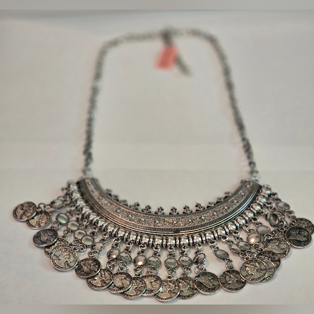 Coin Bold Statement Necklace - image 1